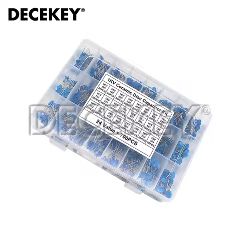 700pcs 1KV 1000V High Voltage Ceramic Capacitor Kit 10PF-100NF 24Values Capacitance Assorted Set Sam