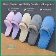 1Pair Disposable Winter Slipper Men Women Hotel Home Slippers Non-slip Portable Travel Sandals Coral