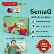 SWISSMED® SemaG - Healthy Glucose Balance | 30 Vegetable Capsules | Insulin Sensitivity HbA1c Suppor
