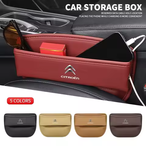 Leather Car Organizer Box Car Seat Slit Gap Pocket For Citroen C1 C2 C3 C4L C4 Vts C5 C6 C8 Picasso