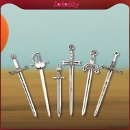 [Lohobby] Decorative Knight Sword Charms, Metal Pendants, Bookmark, Swords for Miniature Scenes, Orn