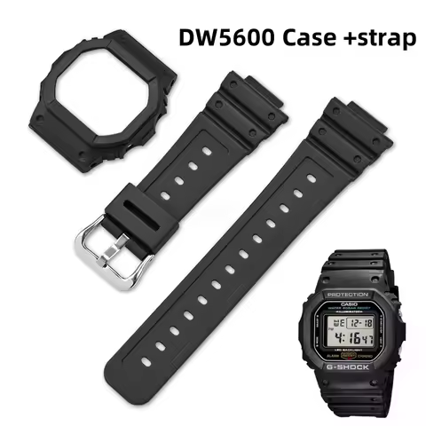For G-shock Casio Small Square DW5600 DW-5600 GW-B5600 DW5610 GW-M5610 Resin Watch Strap + Case Fros