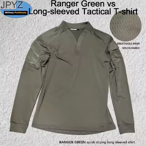 Ranger Green vs Long-sleeved Tactical T-shirt Outdoor Hiking And Mountain Climbing Quick-drying Swea