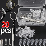 20Pcs Screw Nut Nose Pad Set  - Eyewear Accessories Repair Tools - Portable, Non-slip - Silicone Nos