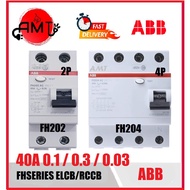 ABB FH202/204AC 40A 63A 2POLE 4POLE RCCB/ELCB 30MA 100MA 300MA