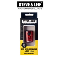 Steve & Leif Galaxy USB Rechargeable 3 Red LED Bicycle Lights