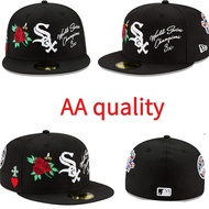 AA quality New Era 59Fifty fitted cap with Chicago White Sox and rose pattern for men and women.