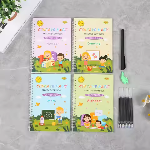 Children's pen control training description book Children's groove practice posts Pinyin alphabet ha