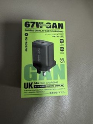 Remax GAN 67W 快速充電器 (英式) + PD100W 雙Type C 快充線