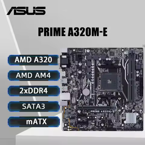 ASUS PRIME A320M-E Motherboard Support AMD Ryzen 5 5600 Ryzen 7 5700X3D DDR4 3200+(OC) NVME M.2 PCIe