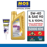 SCOOTER COMBO : MOS MINYAK HITAM SYNTEC SCOOTER 4T SAE 5W-40 FULLY SYNTHETIC &  SCOOTER GEAR OIL