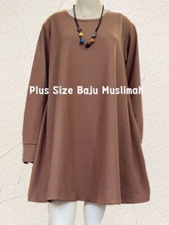 🔥Plus Size🔥Baju Muslimah Labuh/Plus Size Long Sleeve/Blouse Muslimah Premium/Plus Size Ironless Blouse Muslimah