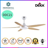 DEKA DDC21 | DDC21 LED 56" 5 Blades DC Motor 7 Speeds Control + Reverse Function Ceiling Fan with Li