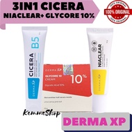 3-in-1 Cicira B5 Moisturizer, NIACLEAR & Glycore 10% Derma XP Brightens Face and Strengthens Skinbar
