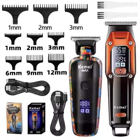 Kemei KM-658 Hair Clipper Cord or Cordless Use Hair Trimmer Barber Professional Rechargeable Electri