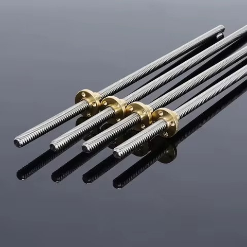 T8 Lead Screw With nut OD 8mm Lead 2mm Pitch 2mm 100mm/200mm/300mm/400mm/500mm Lead Screw With Brass