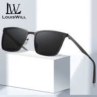 LouisWill Men Sunglasses UV400 Polarized Glasses Square Shape Sunglasses Eyewear Ultra Light Anti Gl