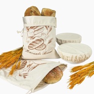 Cotton Linen Drawstring Bag Reusable Bread Drawstring Bag Baguette Bread Packaging Cotton Linen Draw