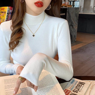 Áo Len Dệt Kim Áo Len Nữ Cổ Cao Nửa Mới Áo Ôm Sát Phong Cách Phương Tây Phù Hợp Mọi Người