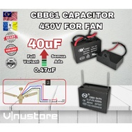 High Quality Fan Capacitor CBB61 450V 0.47uF ~ 40 uF Kapasitor Kipas Aircon 1.2 | 1.5 | 1.8 | 2.2 | 