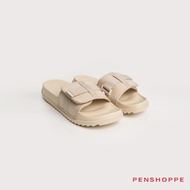 Penshoppe Nylon Foam Band Sliders Slippers with Rubber Sole For Women (Bone)