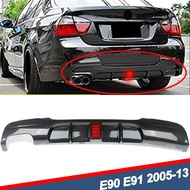 Carbon Painted Rear Diffuser W/ LED Light For BMW 3Series E90 E91 M-Tech 2005-2012