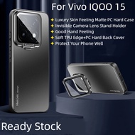 For Vivo IQOO 15 13 IQOO15 Case Luxury Skin Feeling Matte PC Hard Invisible Camera Lens Stand Holder