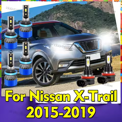 2/6x Front Led Headlight Bulb 6000K Fog Lamp For Nissan X-Trail X Trail 2015 2016 2017 2018 2019 Hea