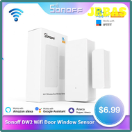 JRBAS SONOFF DW2 /DW2-RF Wifi ประตูเซ็นเซอร์หน้าต่างสวิตช์ไร้สายเครื่องตรวจจับสำหรับประตูหน้าต่างสมา