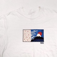 小牛村 男女 竹節棉 短袖上衣 T-shirt T恤 / 櫻花富士山