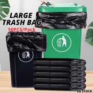 {SG} 50PCS Large Trash Bag Suitable for 50L/100L/150L/240L Trash Can Thicken Rubbish Bag Leak-Free T