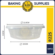 R225 Round Container & Lid ( 50sets± ) 225ml 8oz Plastic Food Box Bekas Bulat Puding Chunbe CBware R
