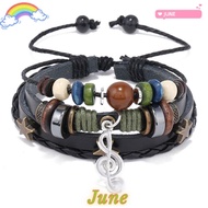 JUNE1 Fairy Core Accessories, Musical Note Boho Style Beaded Bracelet, Fashion Aesthetic Design Hand