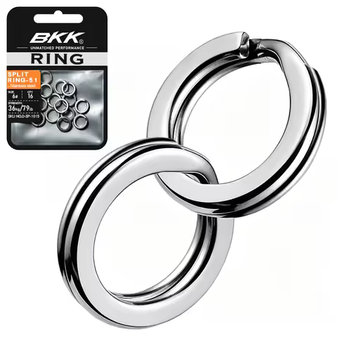 BKK Fishing Split Rings High Strength Stainless Steel Double Loop Saltwater Freshwater