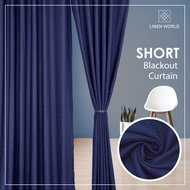 【 LANGSIR RAYA 𝟐𝟎𝟐𝟒 】Ready Made Curtain !!! Saiz BARU !!! Siap Jahit Langsir Warna Navy Blue Linen Cotton 80% Blackout Kain Tebal Curtain #Sliding Door #Window Panel #Pintu Bilik
