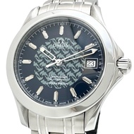 OMEGA Seamaster Jacques Mayol 2500.80 นาฬิกาอัตโนมัติสแตนเลส หน้าปัดสีน้ำเงินลายโลมา สายสีเงิน สำหรั