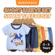 Baju Jalan Set Budak Comfortable Kids Short Sleeve Shirt and Shorts Set for 3 Months to 6 Years Old