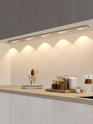1入組帶感應器的3色變換led條燈,超薄感應式智能燈,適用於廚房櫃檯,臥室,壁櫥家居裝飾