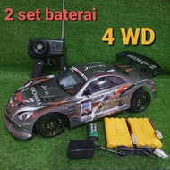 RC DRIFT SKALA 1:10 4WD MOBIL REMOTE TURBO DRIFT DOUBLE BATERAI - GHAZWANSHOP6