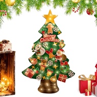 Kids Christmas Tree With 9.8ft Light String LED Pendant Felt Wall Christmas Tree For Bedroom Nursery