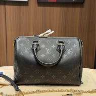 LV Speedy Bandoulière 25黑色全皮枕頭包  全新