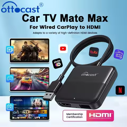 OTTOCAST Express Car TV Mate A4 Wireless CarPlay Android Auto Adapter HDMI Multimedia Video Converte