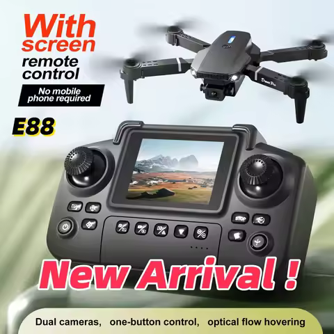 New Upgrade E88 Drone Remote Control with Screen Dual Camera Optical Flow Localization 2.4GRC Quadco
