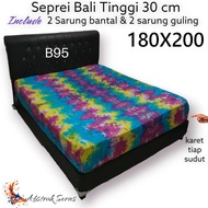 Sprei Bali Tinggi 30 cm Motif Abstrak Lukis Tiedye Ukuran 120x200 160x200 180x200 200x200 Include 2