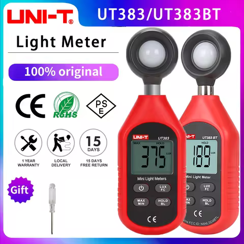 UNI-T UT383 UT383BT Mini Light Meter Digital Professional Luxometer 199900Lux 18500FC Illuminometer 