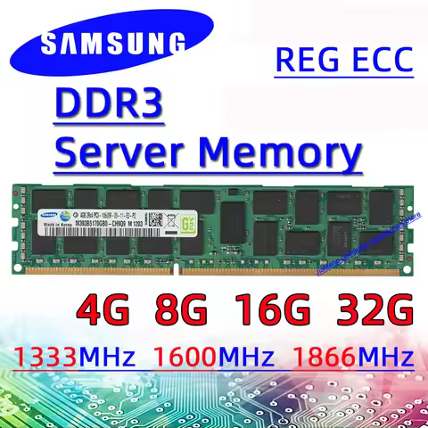 Samsung Server Memory ddr3 4GB 8GB 16GB 32GB 1333MHz 1600MHz 1866MHz REG ECC RAM pc3 10600R 12800R 1