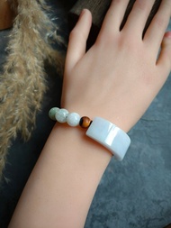 緬甸紫翡翠手牌 三彩珠 檀木珠手鍊2410704