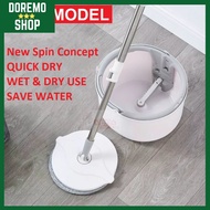 Spin Mop Flat Mop Round Head Floor Mop Quick Dry Mop Microfiber Cloth Mop Spin Wash Mop Lantai Mop Spinner Mop Set 拖把t