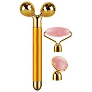 3-IN-1 Electric Jade Roller 3D Roller Facial Roller & Face Massager, Rose Quartz