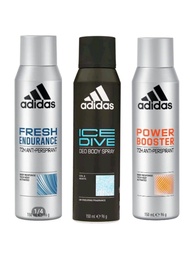สเปรย์ระงับกลิ่นกาย ADIDAS deodorant Spray ระงับเหงื่อ กลิ่นกาย ได้นาน แม้ออกกำลังกาย 3 กลิ่น ขนาด 150ml.